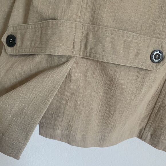 TILLEY Jacket Khaki High Neck Buttoned Traveler's Blazer Made In Canada Sz 20 - Picture 4 of 13
